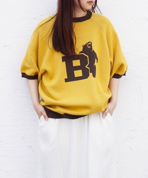 C.E.L.STORE（セルストア）の「THE BOOK STORE/ザブックストア COLLEGE SS SWEATER カレッジSSセーター（ニット/セーター・メンズ・ネイビー/マスタード/ブラック・MEDIUM/LARGE）」の3枚目の写真