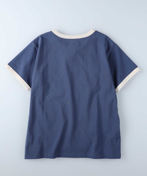 Lee(リー)の「【Lee】ワンポイントリンガーTシャツ(Tシャツ/カットソー・レディース・ブルー・M/L)」の2枚目の写真