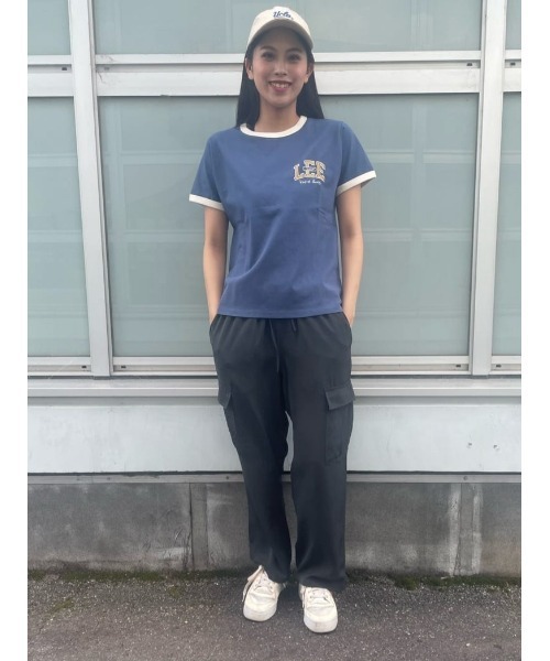 Lee(リー)の「【Lee】ワンポイントリンガーTシャツ(Tシャツ/カットソー・レディース・ブルー・M/L)」の8枚目の写真