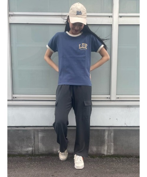 Lee(リー)の「【Lee】ワンポイントリンガーTシャツ(Tシャツ/カットソー・レディース・ブルー・M/L)」の10枚目の写真