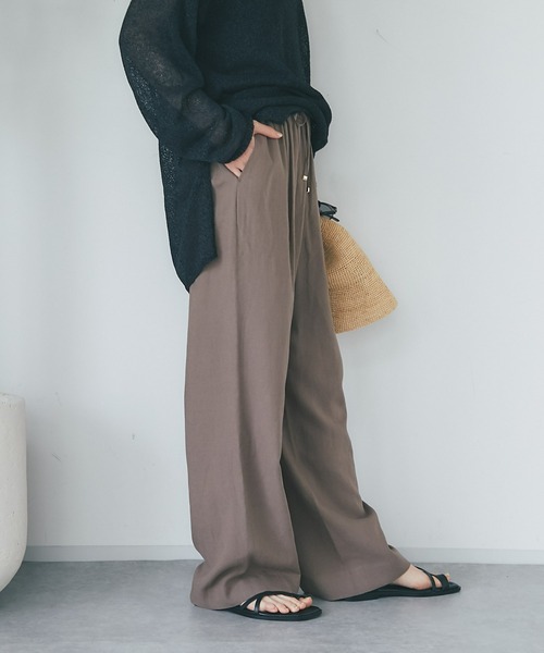RIVE DROITE(リヴドロワ)の「夏まで履ける/リネン混イージーパンツ(その他パンツ・レディース・ブラウン/ブラック/ベージュ・FREE)」の13枚目の写真