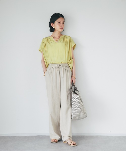 RIVE DROITE(リヴドロワ)の「夏まで履ける/リネン混イージーパンツ(その他パンツ・レディース・ブラウン/ブラック/ベージュ・FREE)」の16枚目の写真