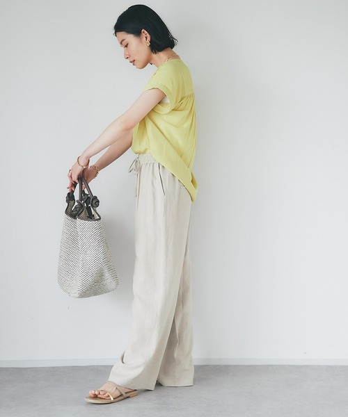 RIVE DROITE(リヴドロワ)の「夏まで履ける/リネン混イージーパンツ(その他パンツ・レディース・ブラウン/ブラック/ベージュ・FREE)」の9枚目の写真