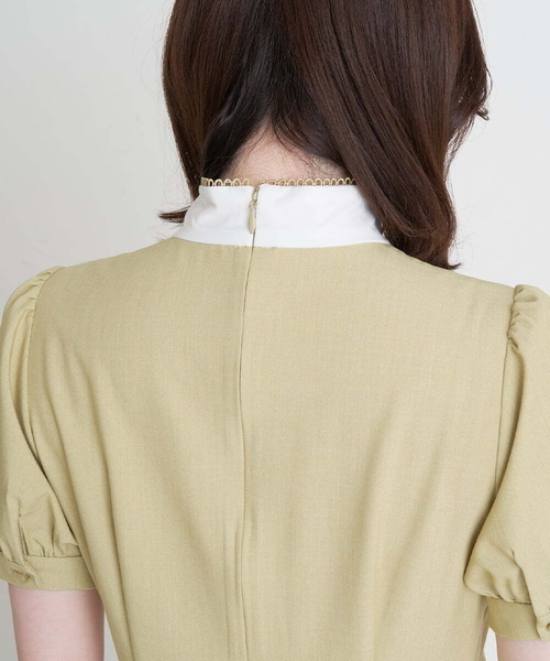 A de a.v.v(アードアー・ヴェ・ヴェ)の「ピコレースリボン襟ワンピース(ワンピース・レディース・ミント/ライトグレー・38/36)」の14枚目の写真