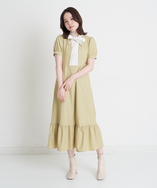 A de a.v.v(アードアー・ヴェ・ヴェ)の「ピコレースリボン襟ワンピース(ワンピース・レディース・ミント/ライトグレー・38/36)」の19枚目の写真