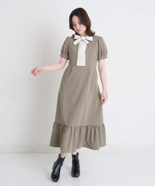 A de a.v.v(アードアー・ヴェ・ヴェ)の「ピコレースリボン襟ワンピース(ワンピース・レディース・ミント/ライトグレー・38/36)」の20枚目の写真