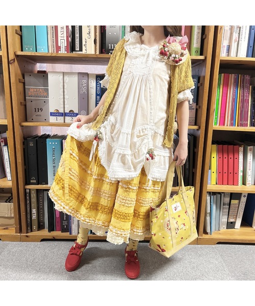 PINK HOUSE（ピンクハウス）の「Straw-berry Hat モチーフカーディガン