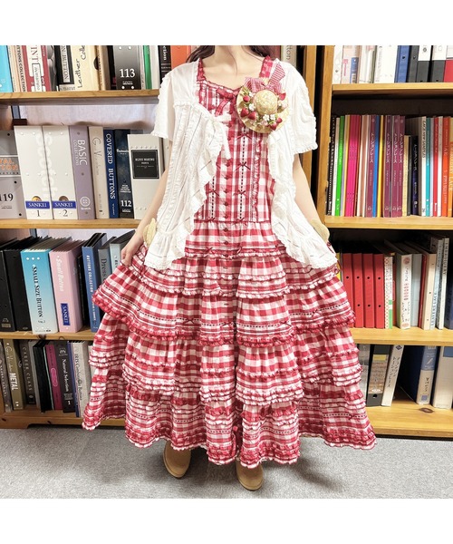 PINK HOUSE（ピンクハウス）の「Straw-berry Hat モチーフカーディガン