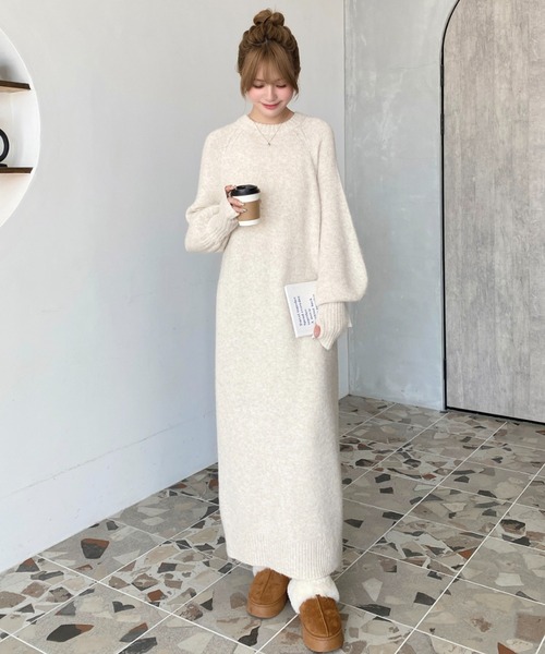 moment+（モーメントプラス）の「指ぬきボリュームスリーブミックス