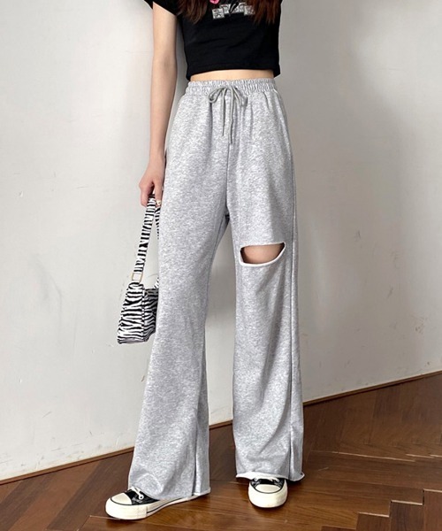 穴あきスウェットパンツ（スウェットパンツ）｜Riff（リフ）の