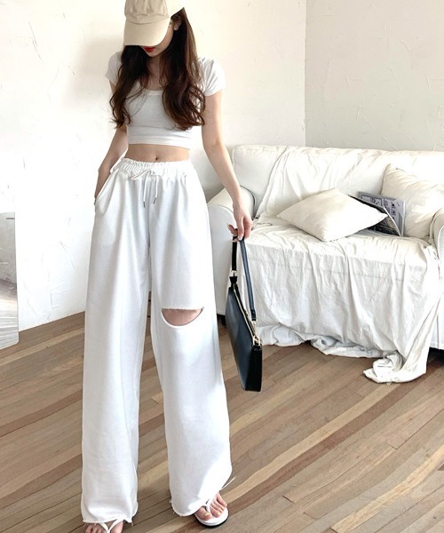 セール】穴あきスウェットパンツ（スウェットパンツ）｜Riff（リフ）の