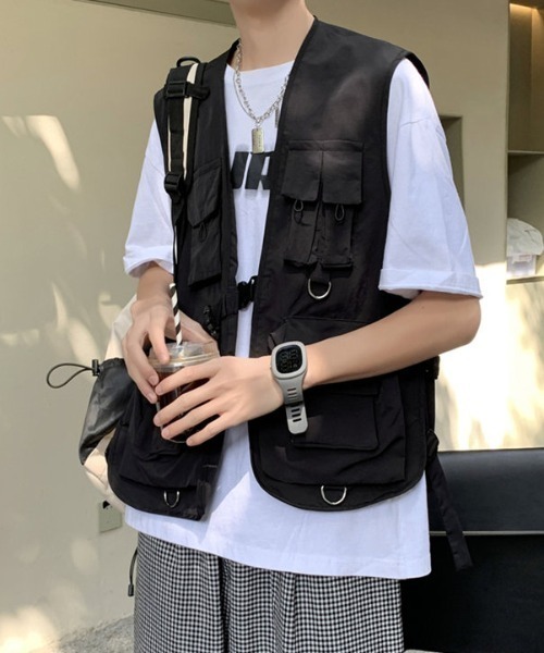 MGV(エムジーヴィー)の「マルチポケットミリタリーベスト(ベスト・メンズ・ブラック/ピンク・MEDIUM/LARGE/X-LARGE)」の17枚目の写真