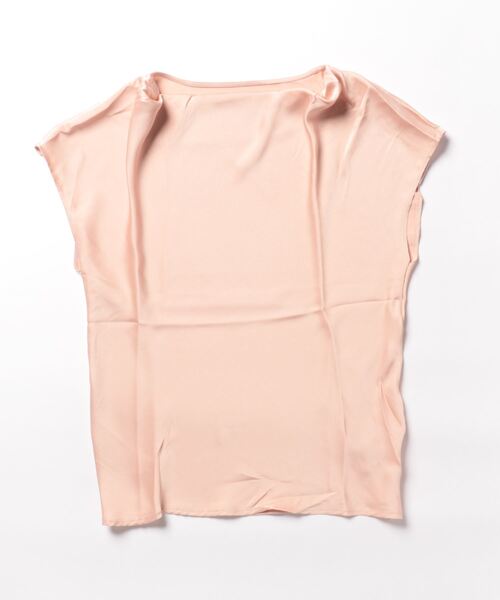 BLANC FICELLE（ブランフィセル）の「サテン　ドレープ　フレンチ　Tシャツ（Tシャツ/カットソー・レディース・ピンク/グリーン/アイボリー/ブラック・L/XL）」の12枚目の写真