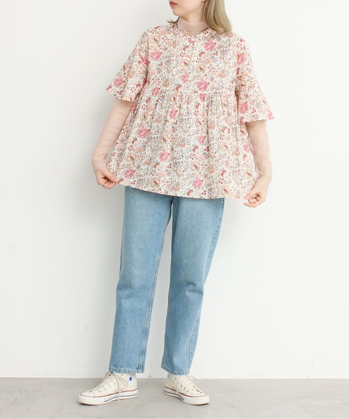 I am I in fact...（アイアムアイインファクト）の「●LIBERTY stand collar blouse（シャツ/ブラウス・レディース・ブルー/ピンク・FREE）」の7枚目の写真