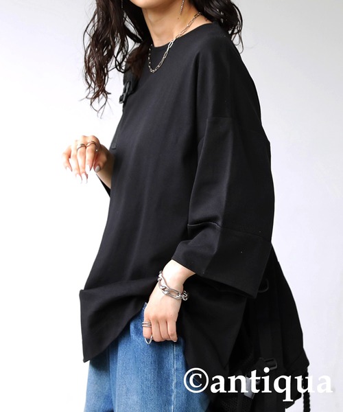 antiqua(アンティカ)の「立体7分丈ランタンスリーブカットソー(Tシャツ/カットソー・レディース・ブラック/ホワイト・FREE)」の11枚目の写真