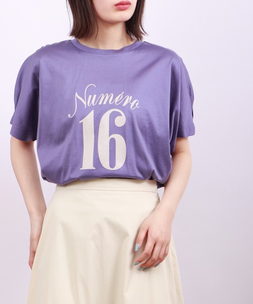 tシャツ Anna Nicola パール付き半袖ロゴTシャツ レディース アンナニコラ Anna Nicola パール付き半袖ロゴTシャツ （グレー