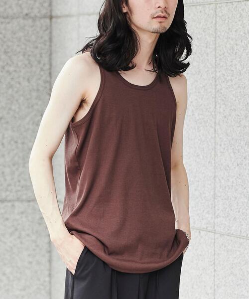 coen(コーエン)の「テレコタンクトップ(タンクトップ・メンズ・ホワイト/ダークブラウン/ダークグレー・S/M/L)」の4枚目の写真