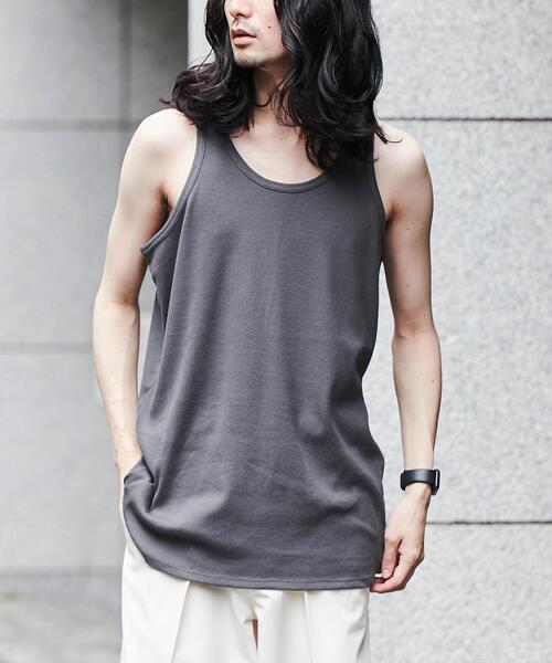coen(コーエン)の「テレコタンクトップ(タンクトップ・メンズ・ホワイト/ダークブラウン/ダークグレー・S/M/L)」の7枚目の写真