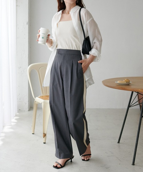 DISCOAT（ディスコート）の「タックサイドラインパンツ（その他パンツ・レディース・ブラック/グレー・FREE）」の13枚目の写真