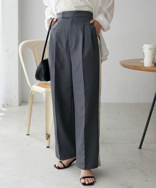 DISCOAT（ディスコート）の「タックサイドラインパンツ（その他パンツ・レディース・ブラック/グレー・FREE）」の10枚目の写真