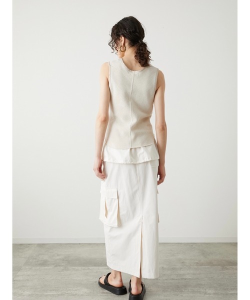 la peau de gem トップス LA PEAU DE GEM】two piece linen like tops/2ピースリネン