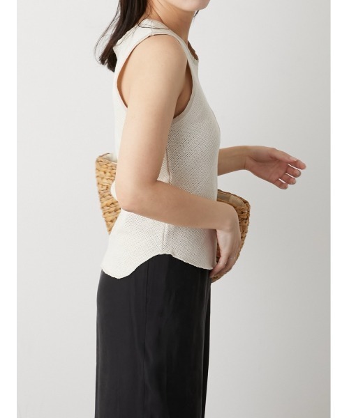 LA PEAU DE GEM | ▽buri bare top <color> beige / d.gray