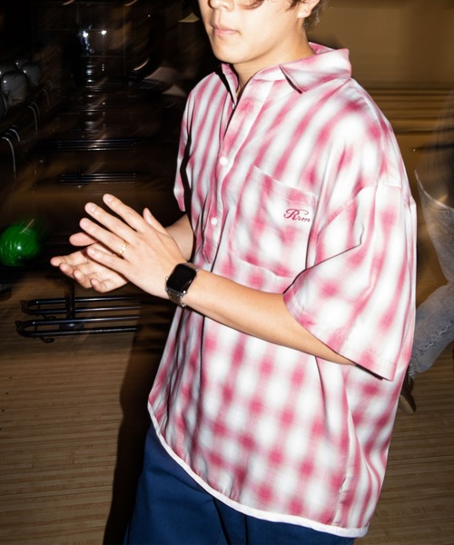 #Re:room（リルーム）の「Rrmプルオーバーチェックシャツ（シャツ/ブラウス・メンズ・レッド/ブルー・S-M/M-L）」の3枚目の写真