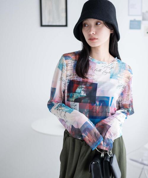 WEGO（ウィゴー）の「WEGO/プリントシアーロンT（Tシャツ/カットソー・レディース・その他4/その他6/その他1/その他2/その他3/その他5/その他7・FREE）」の4枚目の写真