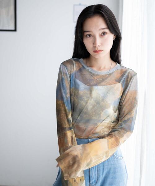 WEGO（ウィゴー）の「WEGO/プリントシアーロンT（Tシャツ/カットソー・レディース・その他4/その他6/その他1/その他2/その他3/その他5/その他7・FREE）」の6枚目の写真