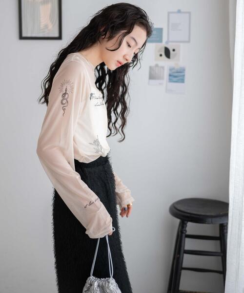 WEGO（ウィゴー）の「WEGO/プリントシアーロンT（Tシャツ/カットソー・レディース・その他4/その他6/その他1/その他2/その他3/その他5/その他7・FREE）」の14枚目の写真