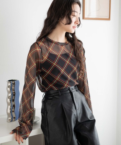 WEGO（ウィゴー）の「WEGO/プリントシアーロンT（Tシャツ/カットソー・レディース・その他4/その他6/その他1/その他2/その他3/その他5/その他7・FREE）」の2枚目の写真