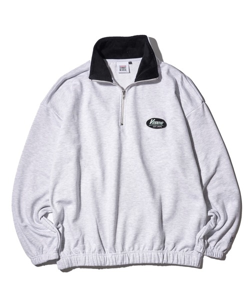 VISION STREET WEAR（ヴィジョンストリートウェア）の「【VISION STREET WEAR】ビッグシルエット スタンドハーフジップ スウェットトレーナー / プルオーバー（スウェット・レディース・ライトグレー/ブラック/グリーン/ブラウン・MEDIUM/LARGE/X-LARGE）」の13枚目の写真