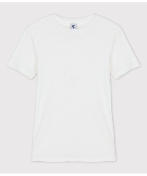 PETIT BATEAU（プチバトー）の「針抜き半袖Ｔシャツ（Tシャツ/カットソー・レディース・ブラウン/ホワイト・SMALL/X-SMALL/XX-SMALL/MEDIUM/X-LARGE）」の2枚目の写真