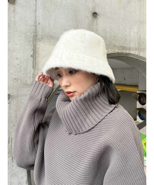 MURUA（ムルーア）の「ファーバケットハット（ハット・レディース・モカ/ブラック/グレー/アイボリー・FREE）」の18枚目の写真