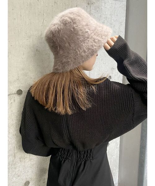 MURUA（ムルーア）の「ファーバケットハット（ハット・レディース・モカ/ブラック/グレー/アイボリー・FREE）」の8枚目の写真