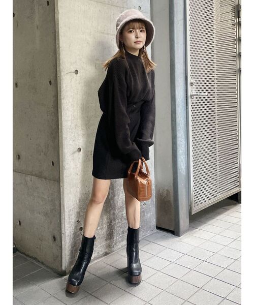 MURUA（ムルーア）の「ファーバケットハット（ハット・レディース・モカ/ブラック/グレー/アイボリー・FREE）」の7枚目の写真