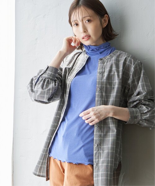 ikka(イッカ)の「ハイネックテレコ長袖Tシャツ(Tシャツ/カットソー・レディース・ブラック/グレー/オフホワイト/ブルー系その他・S/L/M)」の20枚目の写真