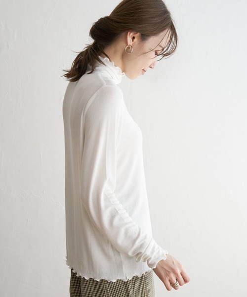 ikka(イッカ)の「ハイネックテレコ長袖Tシャツ(Tシャツ/カットソー・レディース・ブラック/グレー/オフホワイト/ブルー系その他・S/L/M)」の15枚目の写真