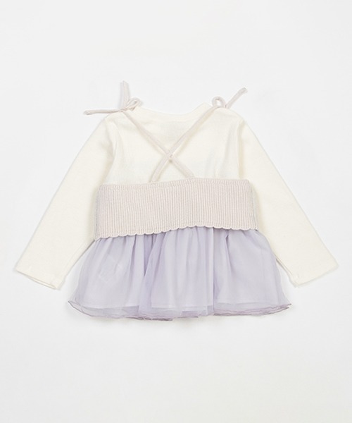 petit main（プティマイン）の「【Disney】ニットビスチェ長Tセット（Tシャツ/カットソー・キッズ・ブラック/ラベンダー/アイボリー・130cm/120cm/110cm/80ｃｍ/90cm/100cm）」の4枚目の写真