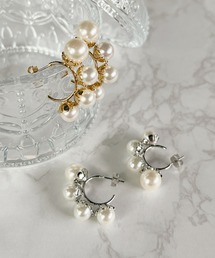 パールアクセントリングピアス