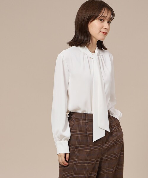 DRESKIP（ドレスキップ）の「◆【イージーケア/２WAY】ボウタイブラウス（シャツ/ブラウス・レディース・ブラック/ライトグレー/ベージュ系その他3/オフホワイト・02/04/03）」の10枚目の写真