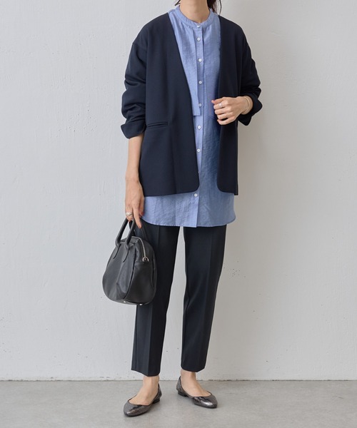 BEARDSLEY（ビアズリー）の「《LIVETART》 テーパードスリムパンツ（スラックス・レディース・ネイビー/ブラック・1/2）」の16枚目の写真