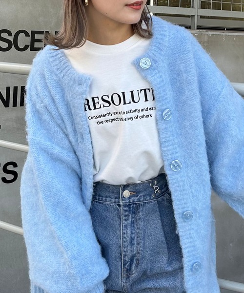 INGNI(イング)の「シンプルロゴロングTシャツ(Tシャツ/カットソー・レディース・オフホワイト/ブラック・M)」の1枚目の写真