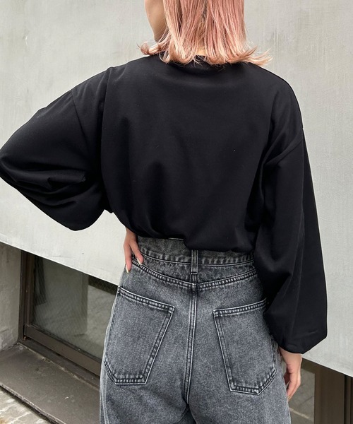 INGNI(イング)の「シンプルロゴロングTシャツ(Tシャツ/カットソー・レディース・オフホワイト/ブラック・M)」の9枚目の写真