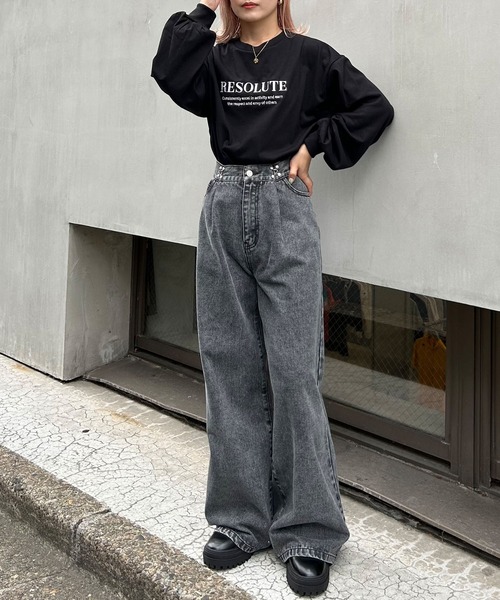 INGNI(イング)の「シンプルロゴロングTシャツ(Tシャツ/カットソー・レディース・オフホワイト/ブラック・M)」の10枚目の写真