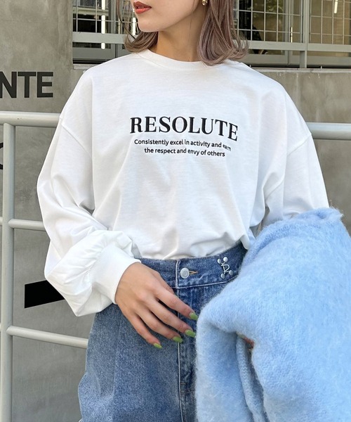 INGNI(イング)の「シンプルロゴロングTシャツ(Tシャツ/カットソー・レディース・オフホワイト/ブラック・M)」の3枚目の写真