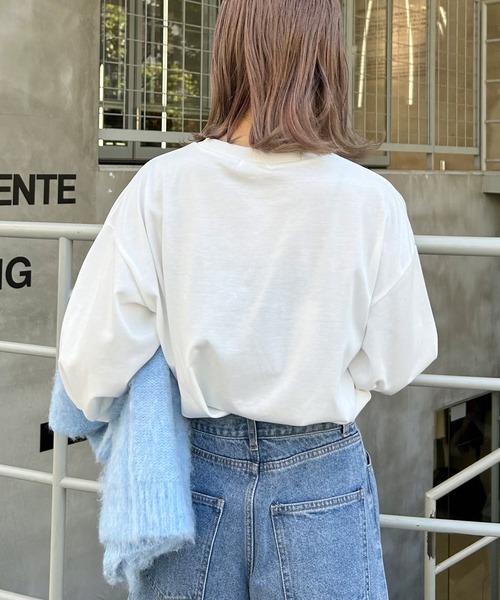INGNI(イング)の「シンプルロゴロングTシャツ(Tシャツ/カットソー・レディース・オフホワイト/ブラック・M)」の4枚目の写真