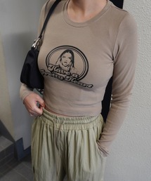 【Bz】サークルgirlリブチビロンT/プリント長袖Tシャツ(RZ)
