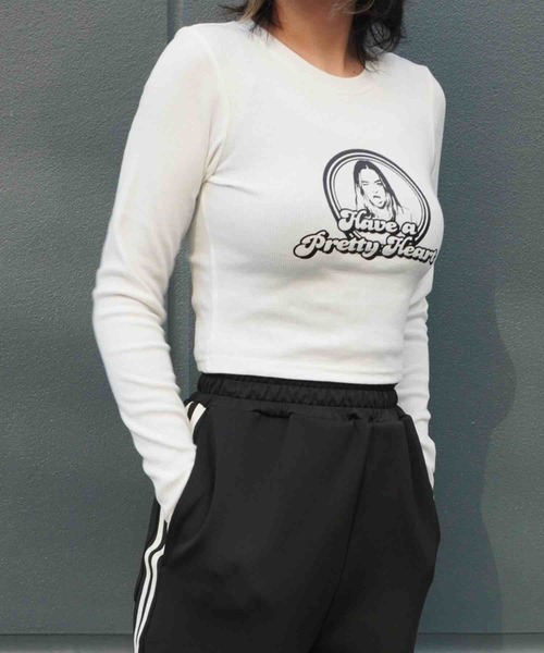 ARCHIVER(アーカイバ)の「【Bz】サークルgirlリブチビロンT/プリント長袖Tシャツ(RZ)(Tシャツ/カットソー・レディース・モカ/ブラック/オフホワイト/ベージュ/ベージュ系その他/ブラック系その他/アイボリー/カーキ・FREE)」の12枚目の写真