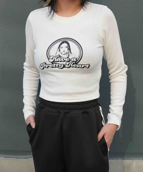 ARCHIVER(アーカイバ)の「【Bz】サークルgirlリブチビロンT/プリント長袖Tシャツ(RZ)(Tシャツ/カットソー・レディース・モカ/ブラック/オフホワイト/ベージュ/ベージュ系その他/ブラック系その他/アイボリー/カーキ・FREE)」の13枚目の写真